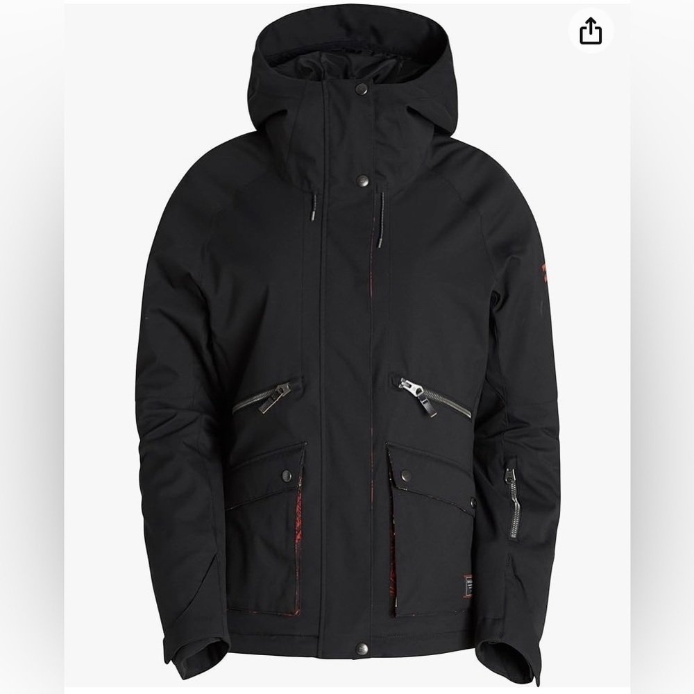 Billabong winter coat snowboarding ski coat red indigenous tribal detailing